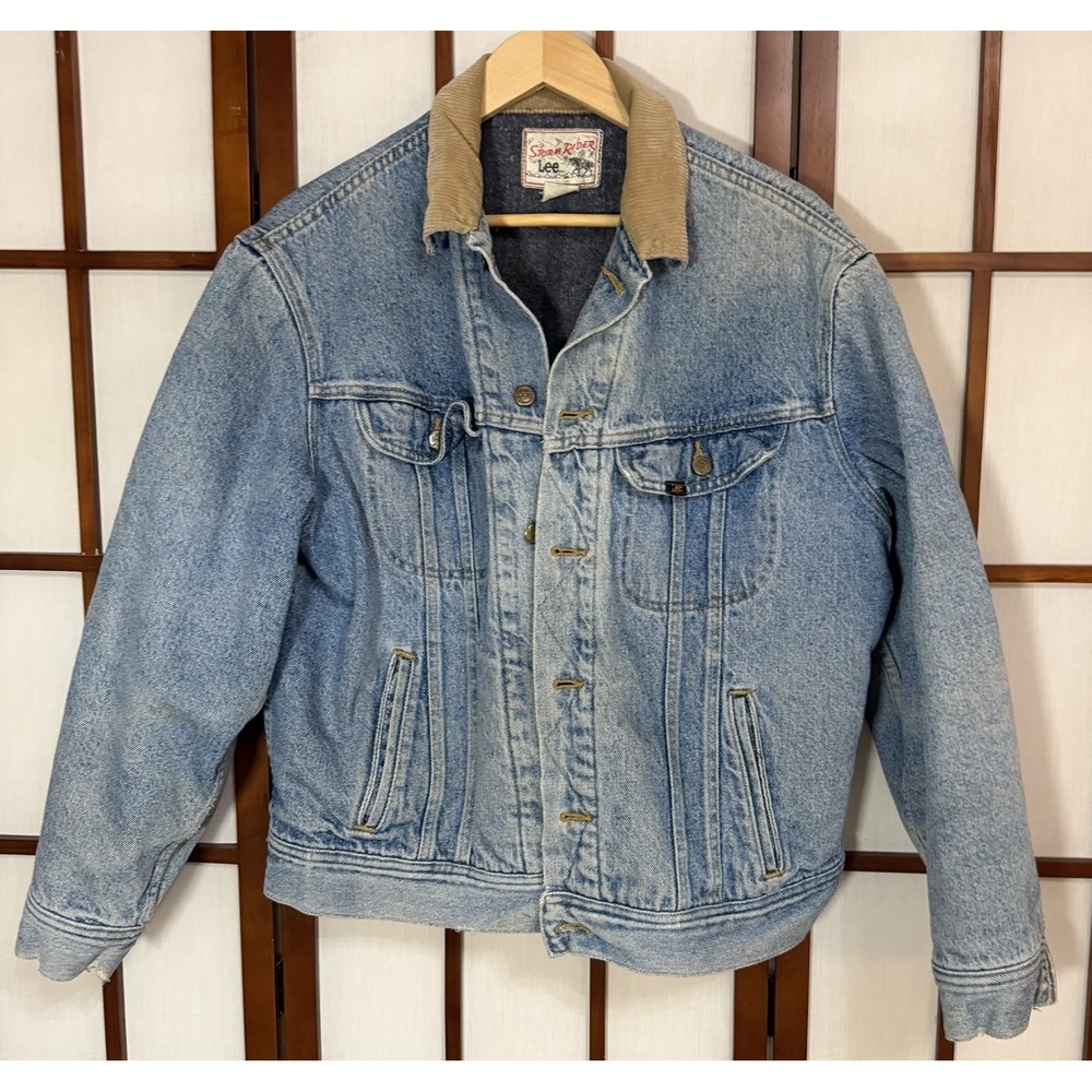 Vtg Lee Storm Rider Denim Jacket Large 60s-70s Union Made Blanket Lined USA